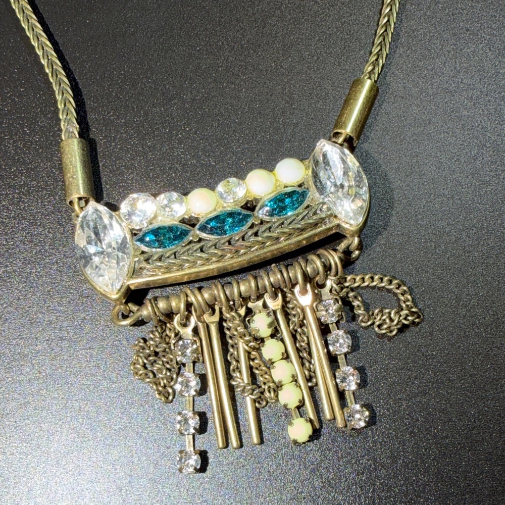 Silpada Kramer Boho Fringe Pendant Necklace in Teal and Cream (1)